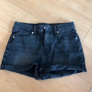 Black jean shorts